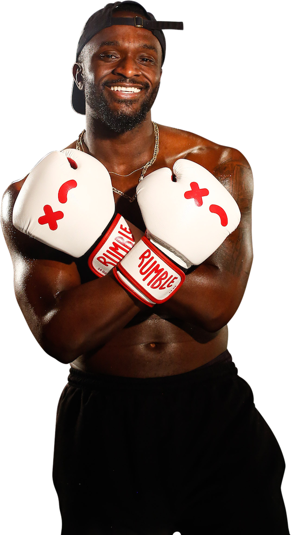 Dawson - Rumble Trainer Holding Rumble Gloves